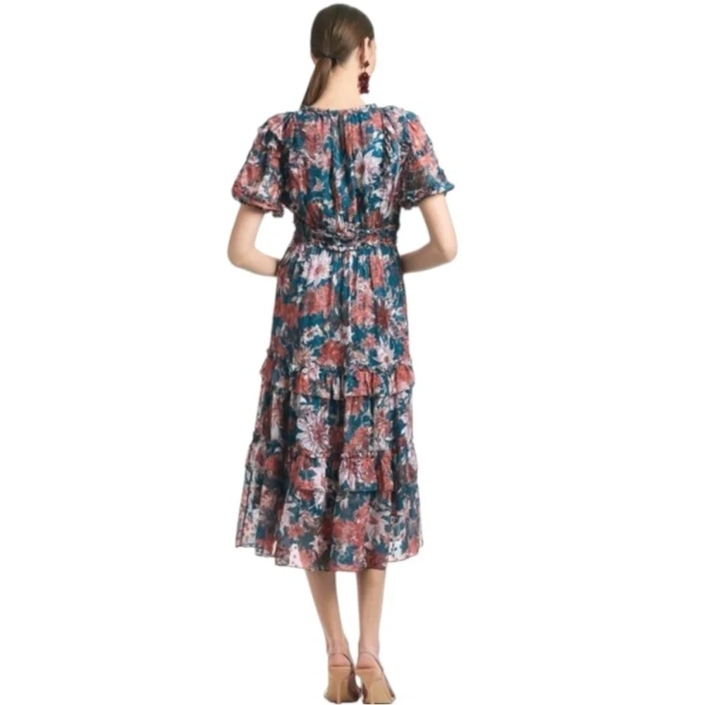 Sachin + Babi Blue Pink Ruffled Tiered Sundress - Picture 3 of 9